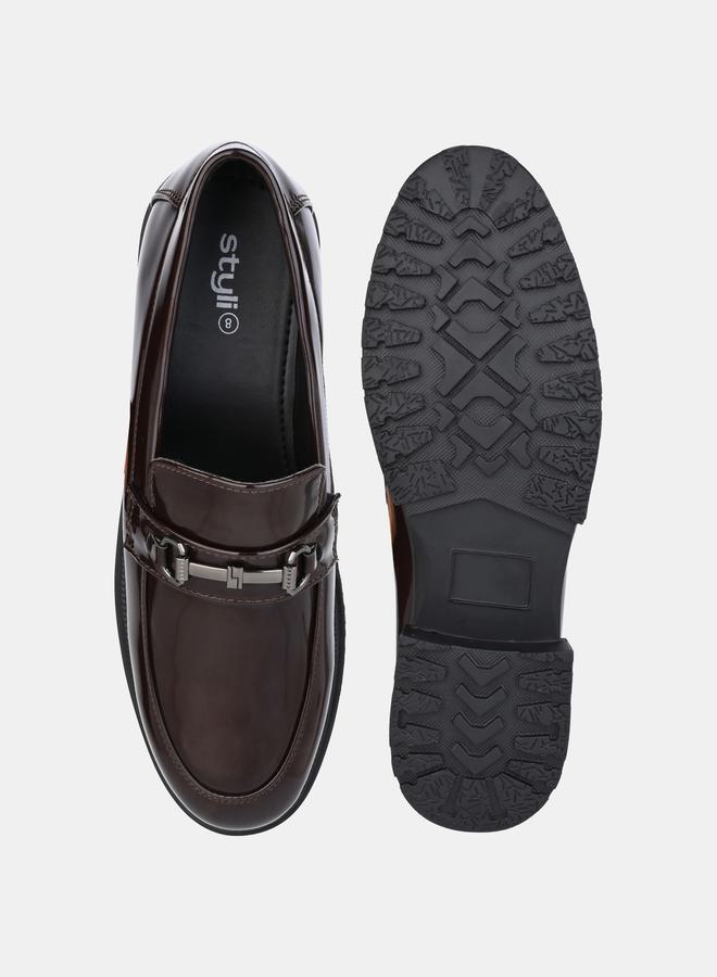 Styli Metal Horse Buckle Detail Chunky Loafers - Image 4