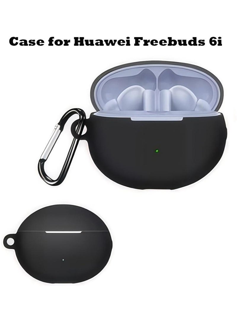 Youque Silicone Case for Huawei Freebuds 6i Protective Earphone Cover With Hook Black  - Image 1