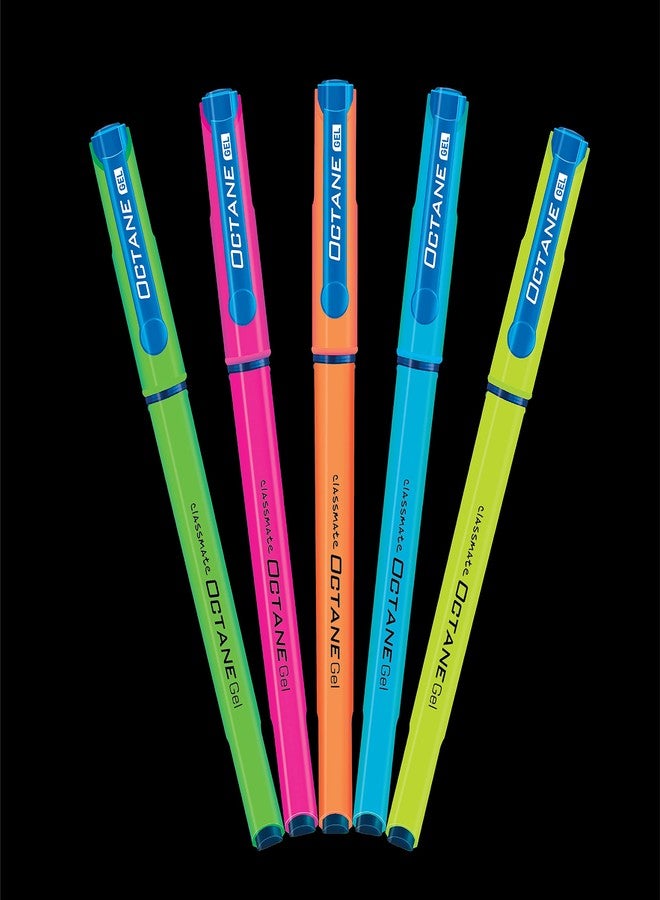 Classmate Octane Neon- Blue Gel Pens (Pack of 10)|Smooth Writing Pens|Water-Proof Ink for Smudge-Free writing|Attractive Neon Body Colours|Preferred by Students for Exam & Class Notes - Image 4