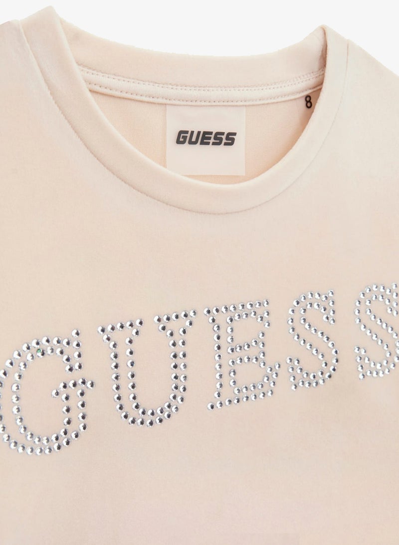 GUESS Kids Printed Crew neck T-Shirt - Image 3