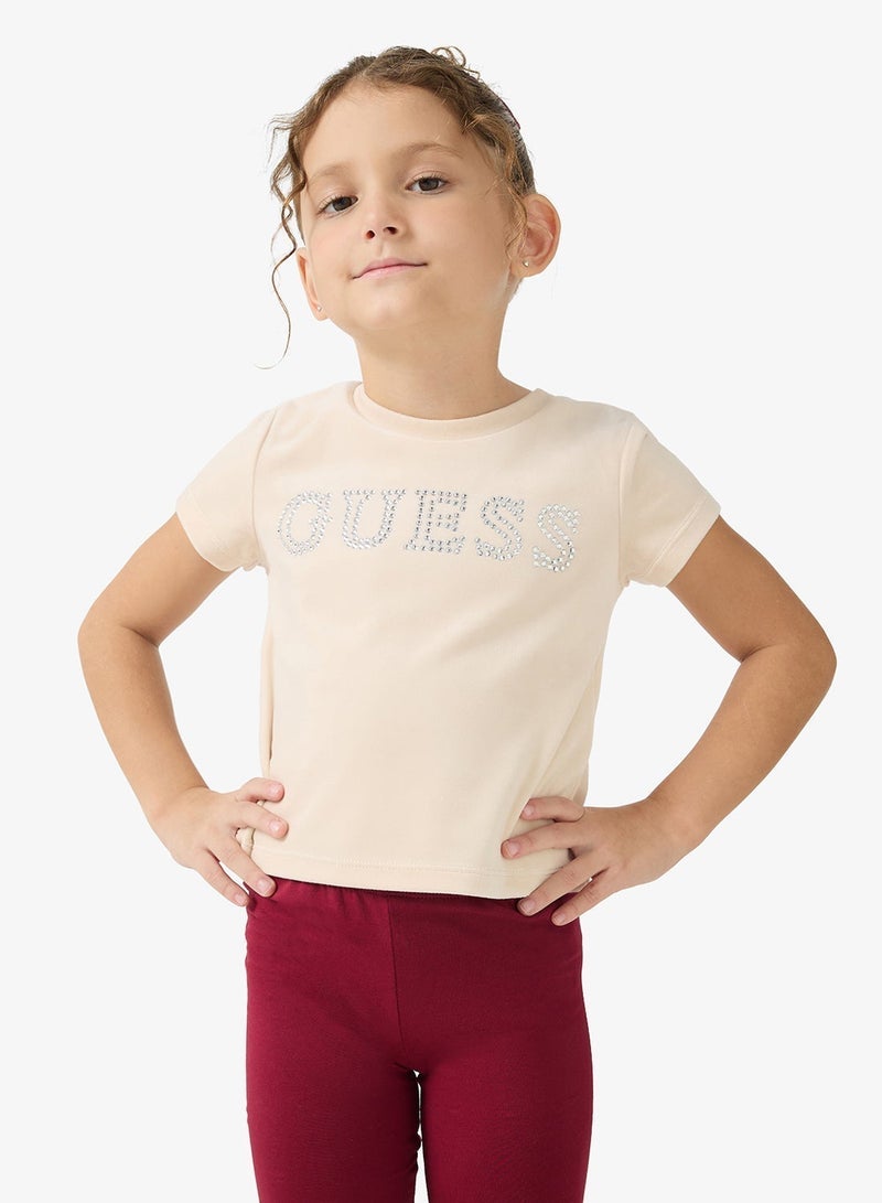 GUESS Kids Printed Crew neck T-Shirt - Image 1