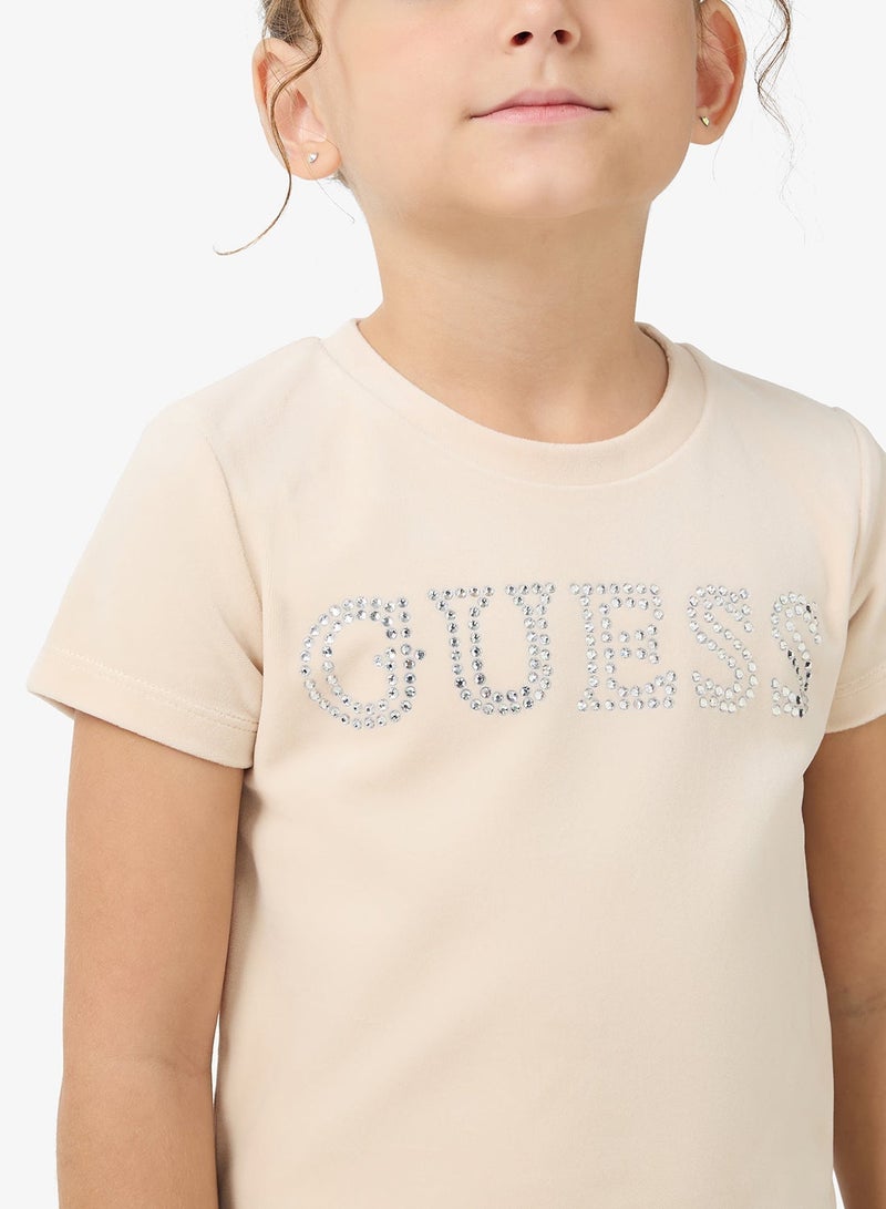 GUESS Kids Printed Crew neck T-Shirt - Image 3