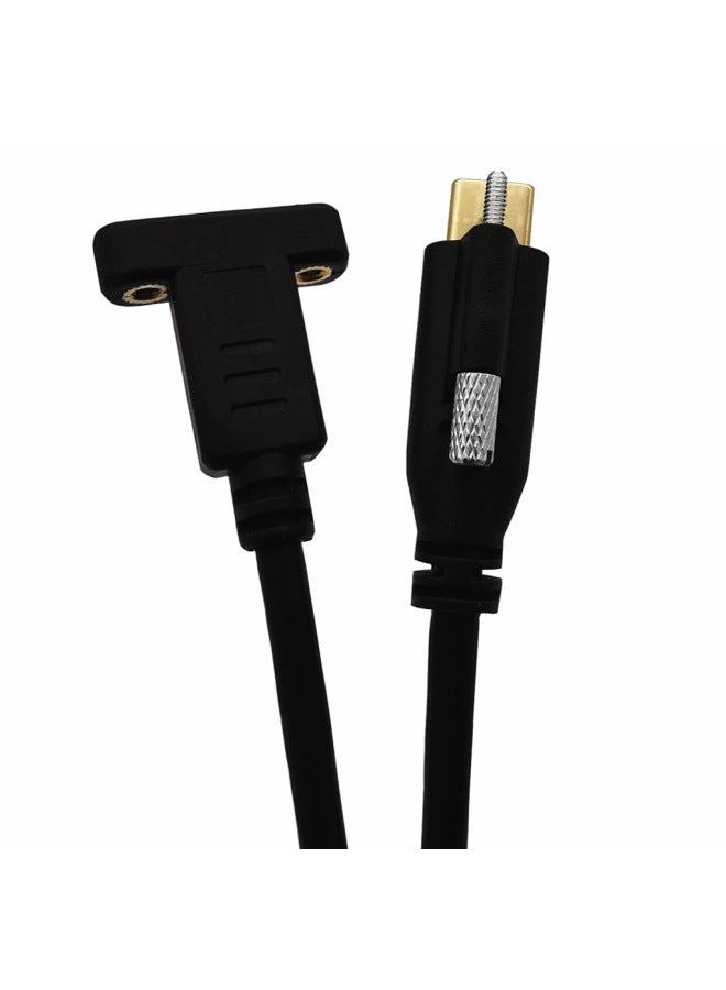 5A Gold-plated 16-core USB3.1 Type-C Male-female With Screws And Fixed Nuts Data Cable 4K60hz-Color:C Female Belt Ear Turn C Male Straight Head With Single Screw  - Image 4