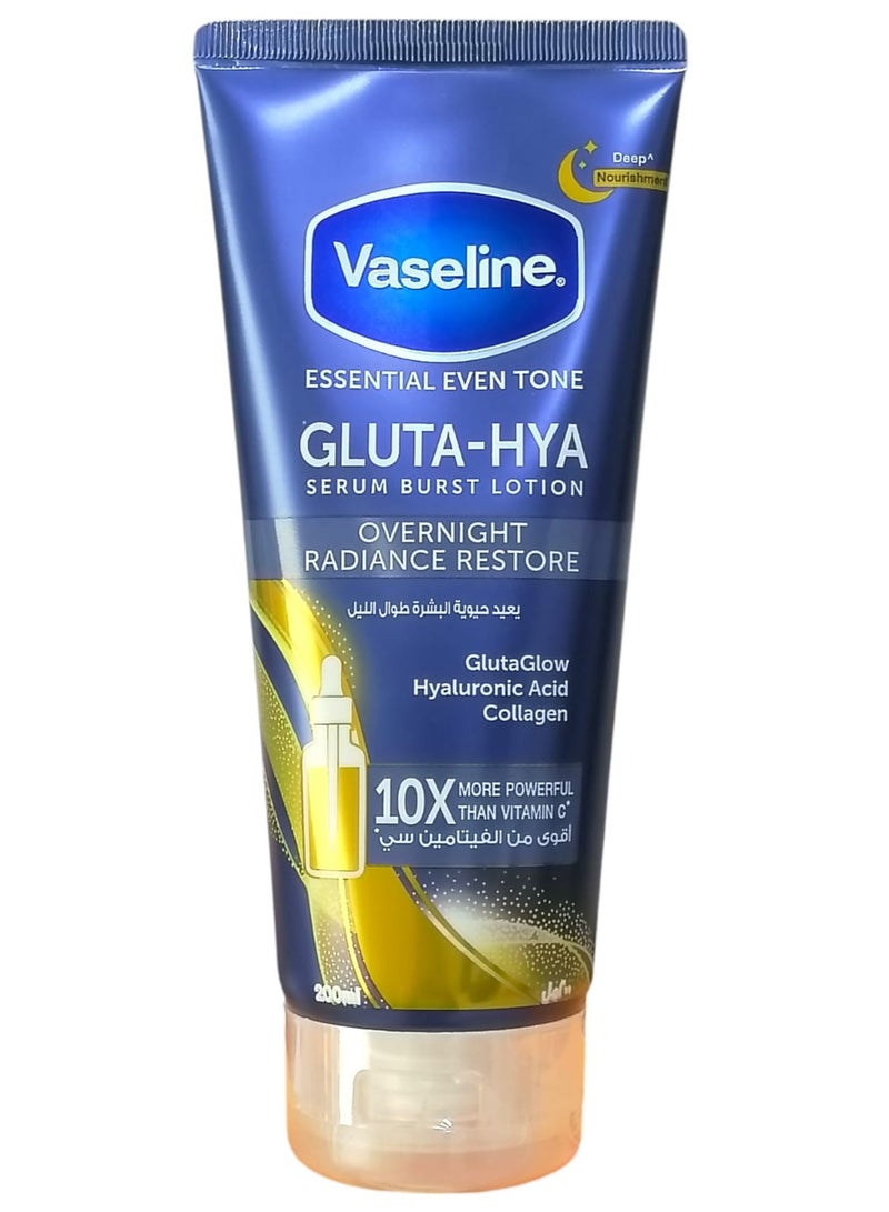 Vaseline Gluta-Hya Serum Burst Lotion Overnight Radiance Repair 200ml - Image 1