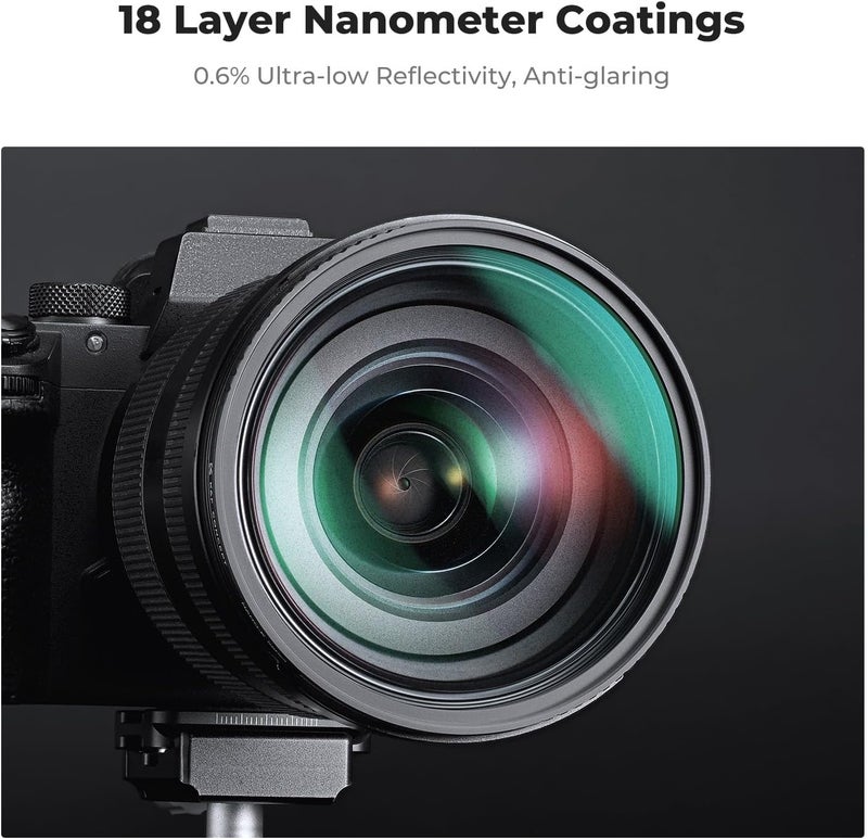 K&F CONCEPT 72mm مرشح الانتشار الأسود 1/4 و1/8 مجموعة، Nano-K | مجموعة موزع التوهج الناعم للصور الشخصية والفيديو وأضواء الليل ومظاهر الأفلام، FS304 - Image 5
