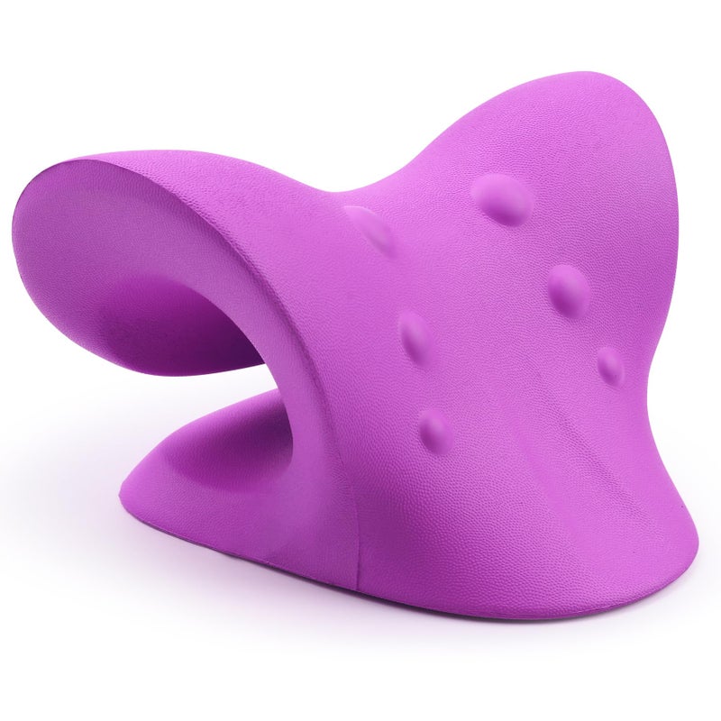 RESTCLOUD Neck and Shoulder Relaxer, Cervical Traction Device for TMJ Pain Relief and Cervical Spine Alignment, Chiropractic Pillow, Neck Stretcher (Purple) - Image 5