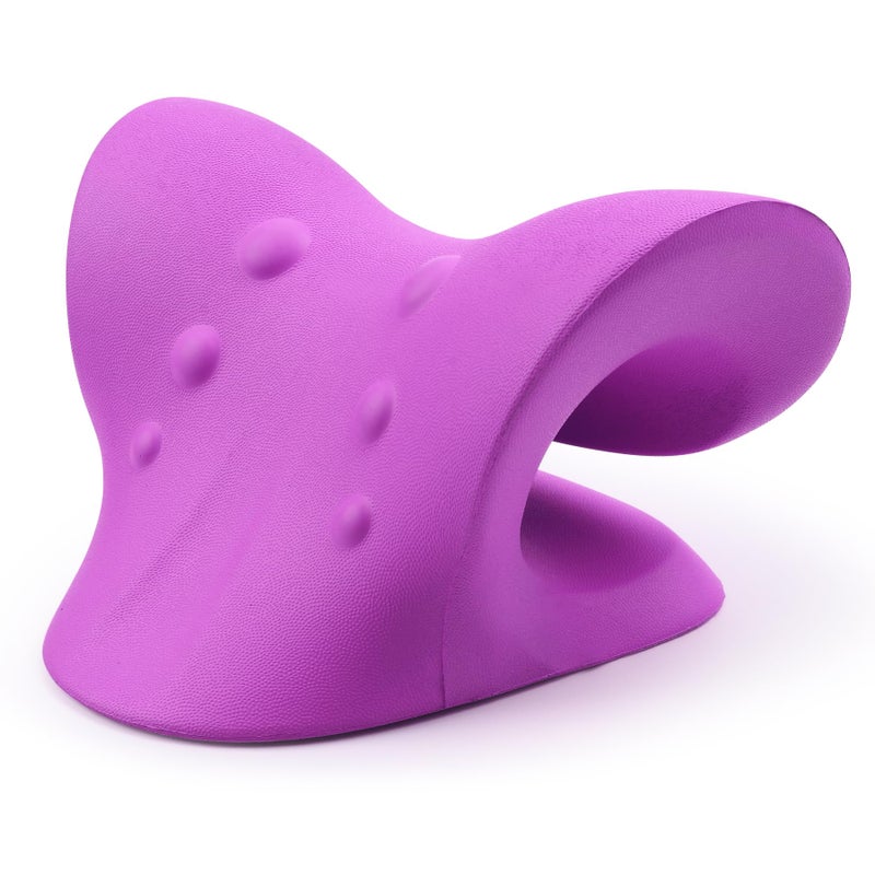 RESTCLOUD Neck and Shoulder Relaxer, Cervical Traction Device for TMJ Pain Relief and Cervical Spine Alignment, Chiropractic Pillow, Neck Stretcher (Purple) - Image 2