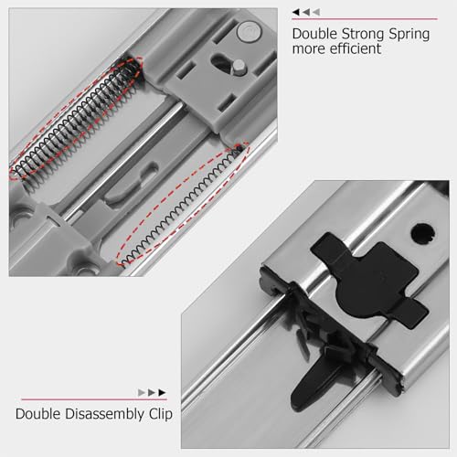 LONTAN 10 Pairs Soft Close Drawer Slides 24 Inch Drawer Guides 3 Fold Full Extension Ball Bearing Heavy Duty Drawer Slides, 100LB Capacity - Image 2