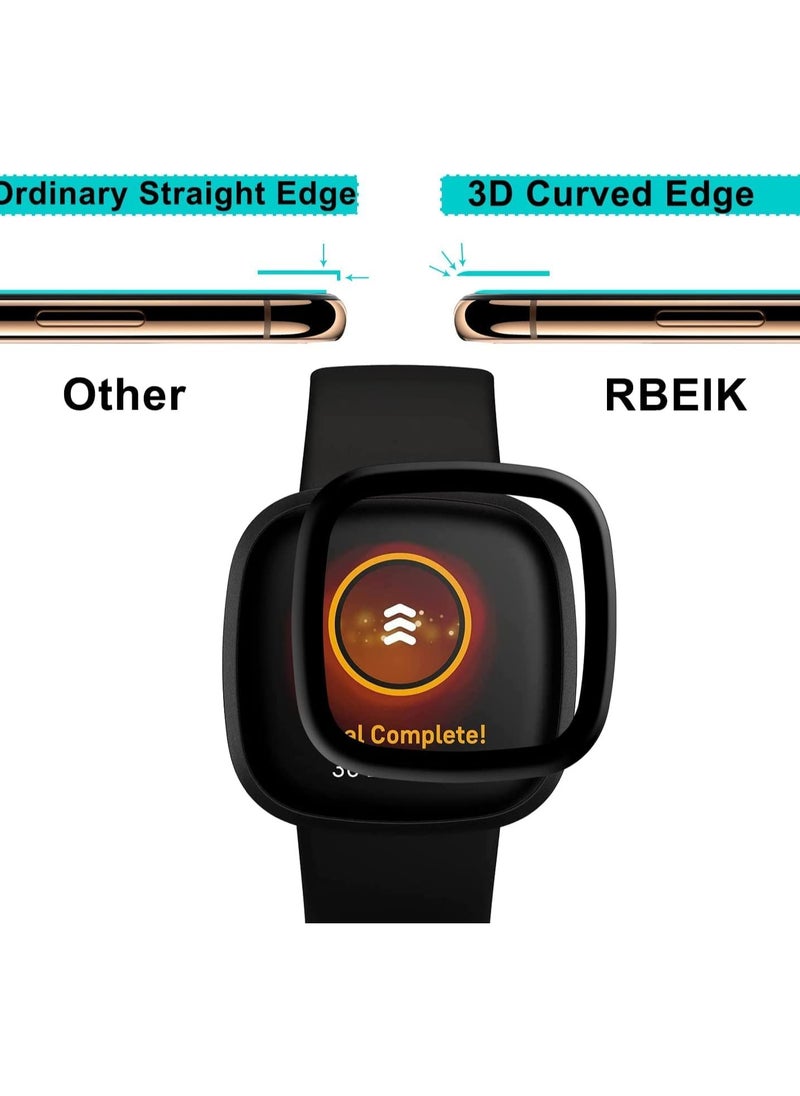 SYOSI - [4PACK] Compatible with Fitbit Versa 3 Screen Protector, 3D Curved Full Coverage PET Anti-scratch Bubble Free Anti-Fingerprint Easy Install Not Glass Film Screen Protector for Fitbit Versa 3 - Image 1
