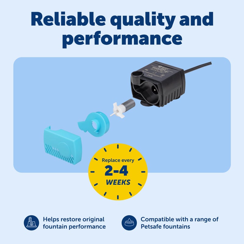 PetSafe Replacement Pump, Submersible, Quiet Operation, Compatible with Drinkwell Ceramic, Stainless Steel, 360 Pet Water Fountains (PAC00-13206) - Image 4