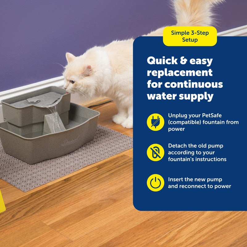 PetSafe Replacement Pump, Submersible, Quiet Operation, Compatible with Drinkwell Ceramic, Stainless Steel, 360 Pet Water Fountains (PAC00-13206) - Image 5