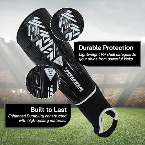 Vizari Malaga Soccer Shinguard Durable Breathable Leg Guards with Robust Protection Elastic Straps for Kids Youth and Adults Essential Soccer Gear - Image 3