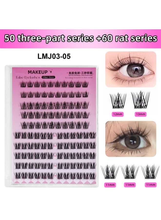 110 مجموعات من الرموش المجزأة ، مع الغراء الخاص بها ، يتم خلط النمطين ومطابقتهما لإنشاء عيون جميلة ، بحيث يتم تكبير العيون بشكل طبيعي وسهلة الارتداء وسريعة الإزالة. من السهل إنشاء شكل ساحر ، مقاوم للماء ، مقاوم للعرق ومقاوم للزيت ، لا تخاف من درجات الحرارة المرتفعة ، بحيث تكون مليئا بالطاقة والأرواح! - Image 2