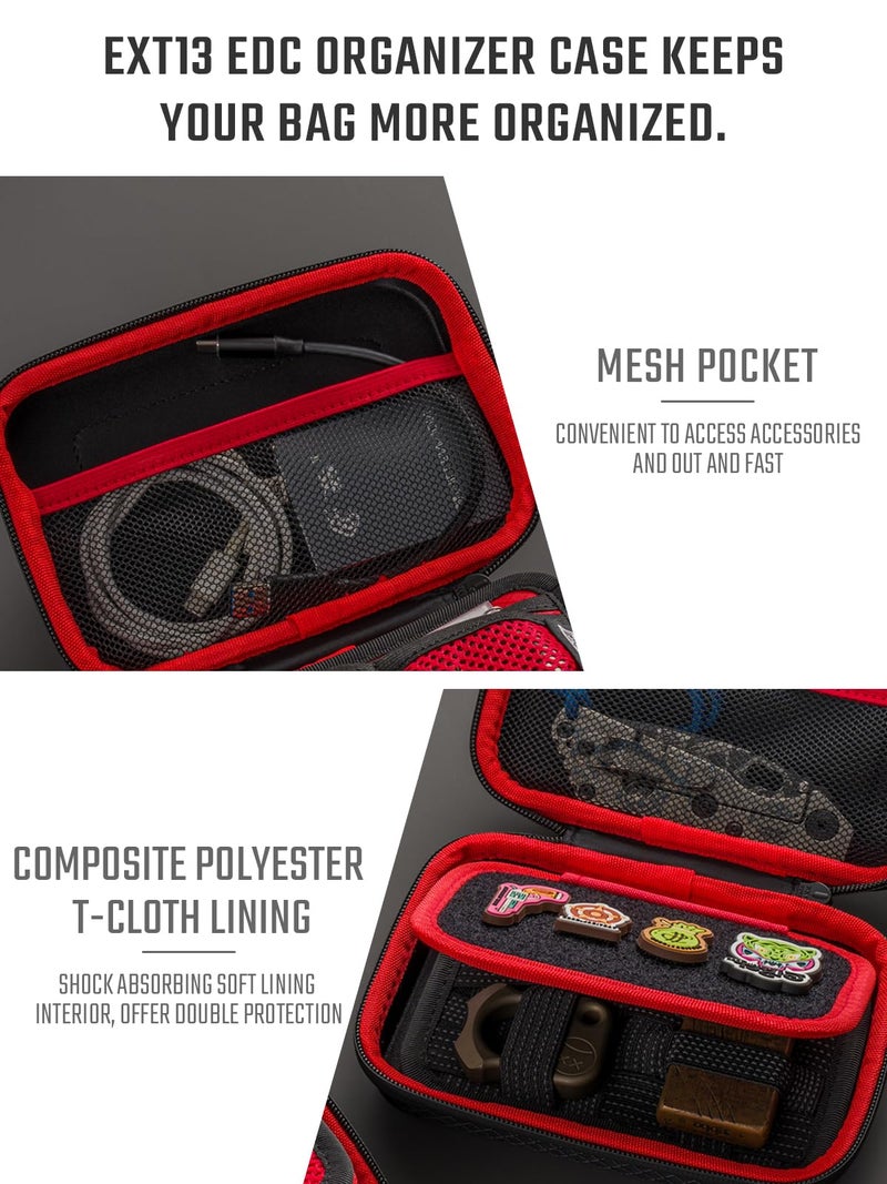 TACTICAL_GEEK EXT13 Hard Shell EDC Tool Organizer Case, Travel Tech Organizer Case Bag for Electronics Accessories, Portable Accessories Pouch Bag for Charger Cord/Power Bank/Earphone Flash Drive - Image 4