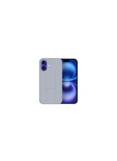 (for Apple iPhone 16) Case Premium PU Leather Back Cover with Stand Function Shockproof and Anti Scratch Finger Grip Case Cover / Grey