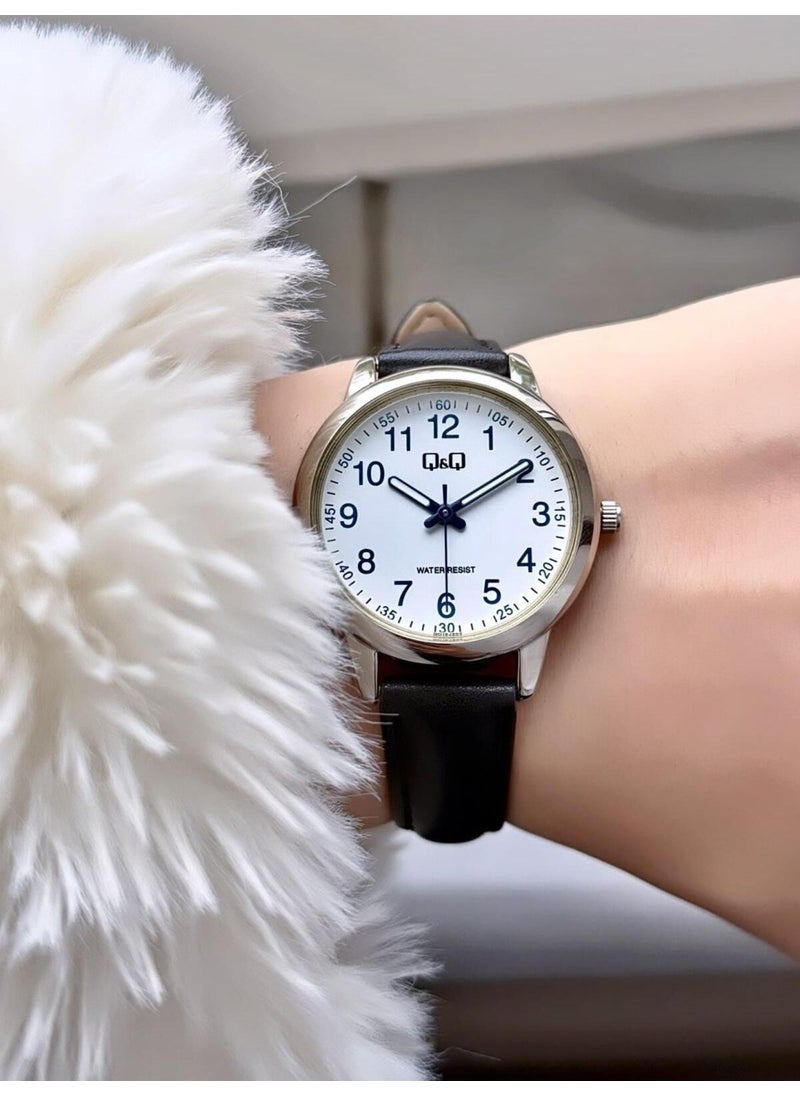 Q&Q - Minimal Elegant Thin Case Numeral Women's Leather Band Wristwatch - Image 1