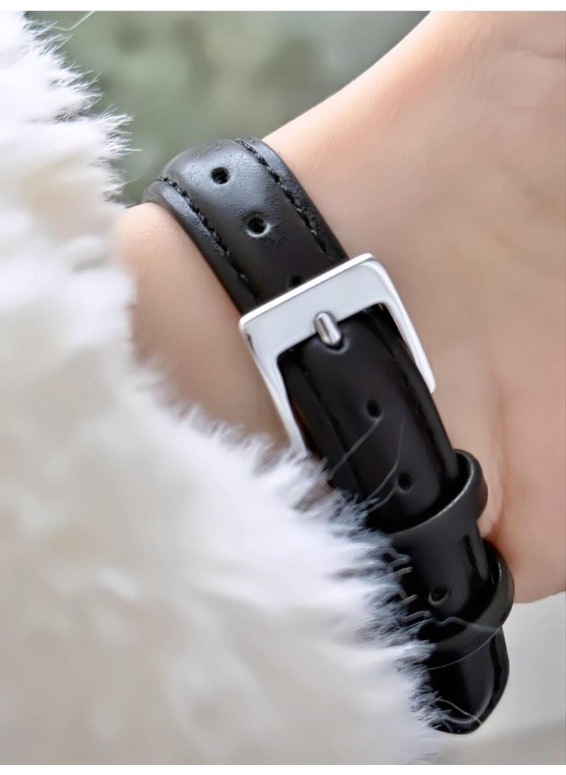 Q&Q - Minimal Elegant Thin Case Numeral Women's Leather Band Wristwatch - Image 1