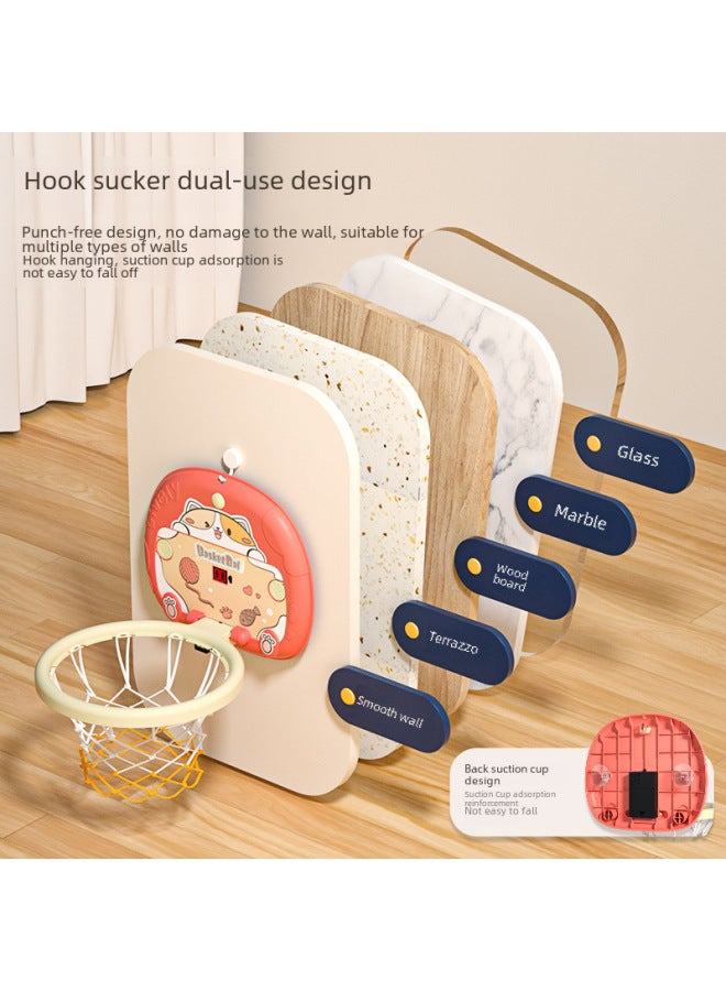 Scorable Children's Basketball Rack Indoor Shooting Hanging TikTok Baby Basketball Rack Household Ball Toys For Boys And Girls-Color:[ring Version] Blue Bear (send Basketball 6 Ring Pump Hook)  - Image 5
