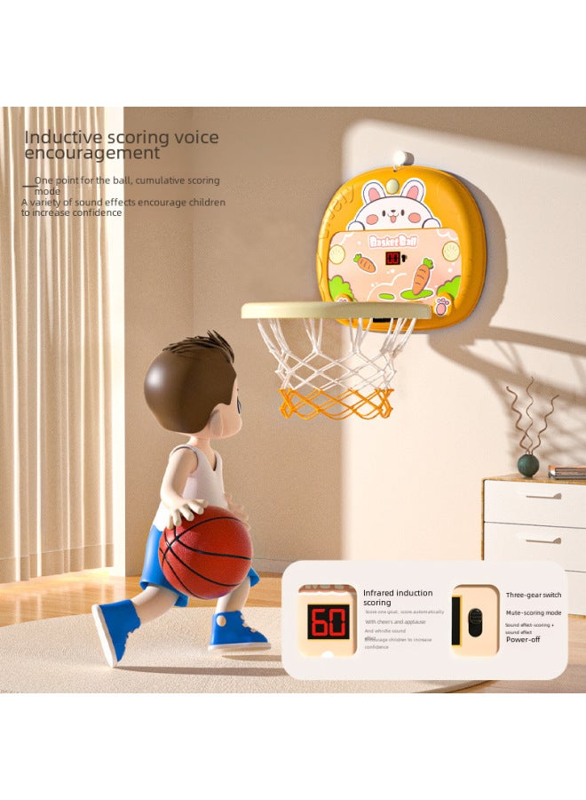Scorable Children's Basketball Rack Indoor Shooting Hanging TikTok Baby Basketball Rack Household Ball Toys For Boys And Girls-Color:[ring Version] Blue Bear (send Basketball 6 Ring Pump Hook)  - Image 3
