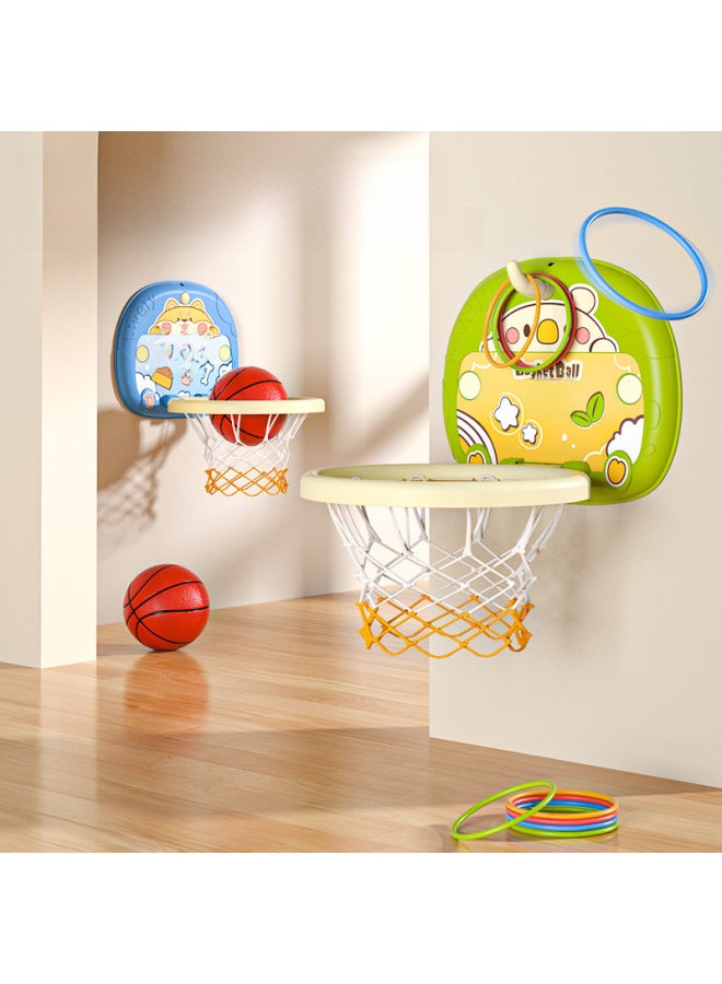 Scorable Children's Basketball Rack Indoor Shooting Hanging TikTok Baby Basketball Rack Household Ball Toys For Boys And Girls-Color:[ring Version] Blue Bear (send Basketball 6 Ring Pump Hook)  - Image 4