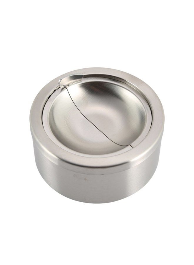Zaoniy Silver Metal Ashtray with a Lid for Cigarettes - Windproof Outdoor Ashtrays Can Patio Outdoor Indoor Decorative Fancy Ash Tray - Image 2