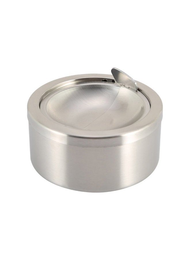 Zaoniy Silver Metal Ashtray with a Lid for Cigarettes - Windproof Outdoor Ashtrays Can Patio Outdoor Indoor Decorative Fancy Ash Tray - Image 1