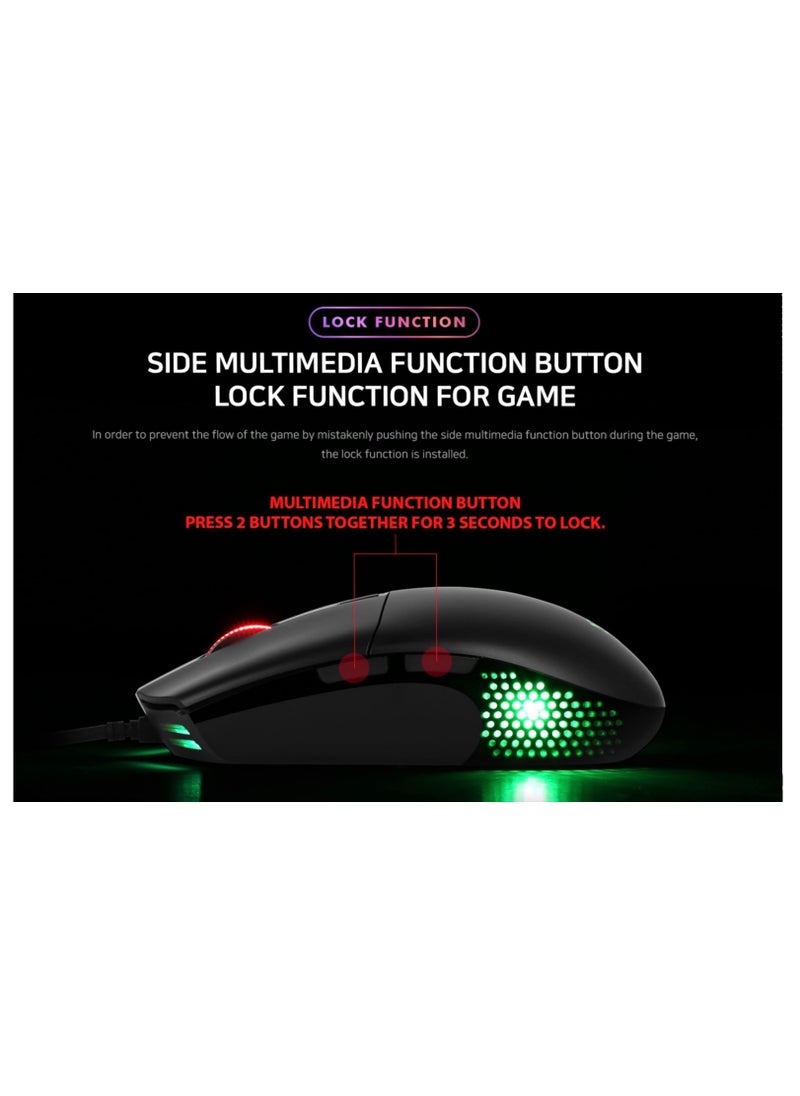 ABKONCORE - A660 GAMING MOUSE- PIXART PMW- 3325 SENSOR- BLACK - Image 1