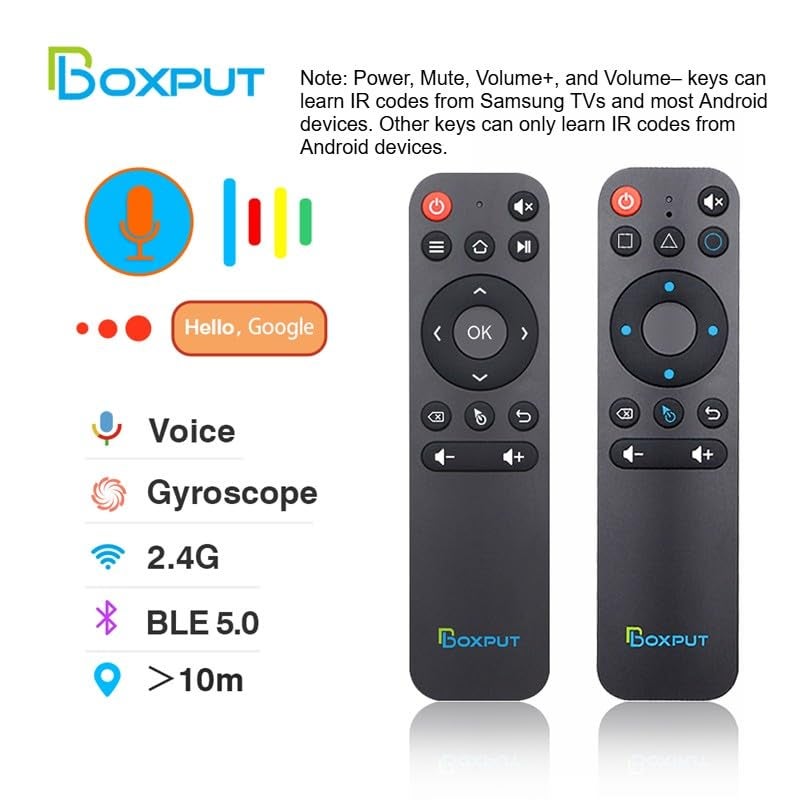 BOXPUT BPR1S Plus Air Mouse Remote 2026 New BT & 2.4G RF Replacement Remote with USB Receiver and Voice Control Supports 6-Axis Gyro IR Learning for Android TV Box TV Stick Smart Set Top Box - Image 3