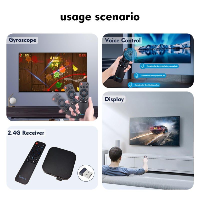BOXPUT BPR1S Plus Air Mouse Remote 2026 New BT & 2.4G RF Replacement Remote with USB Receiver and Voice Control Supports 6-Axis Gyro IR Learning for Android TV Box TV Stick Smart Set Top Box - Image 4