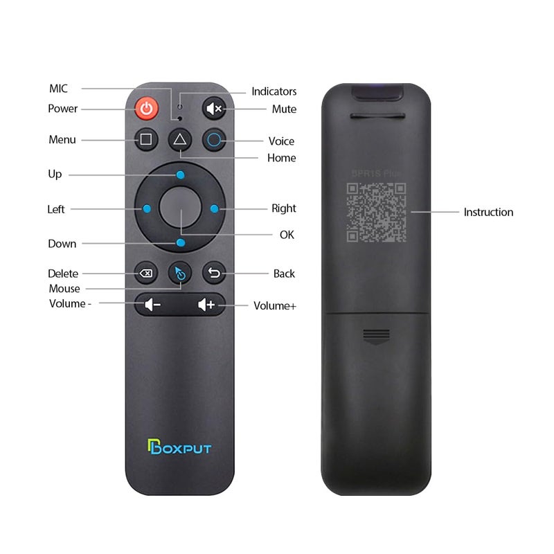 BOXPUT BPR1S Plus Air Mouse Remote 2026 New BT & 2.4G RF Replacement Remote with USB Receiver and Voice Control Supports 6-Axis Gyro IR Learning for Android TV Box TV Stick Smart Set Top Box - Image 2