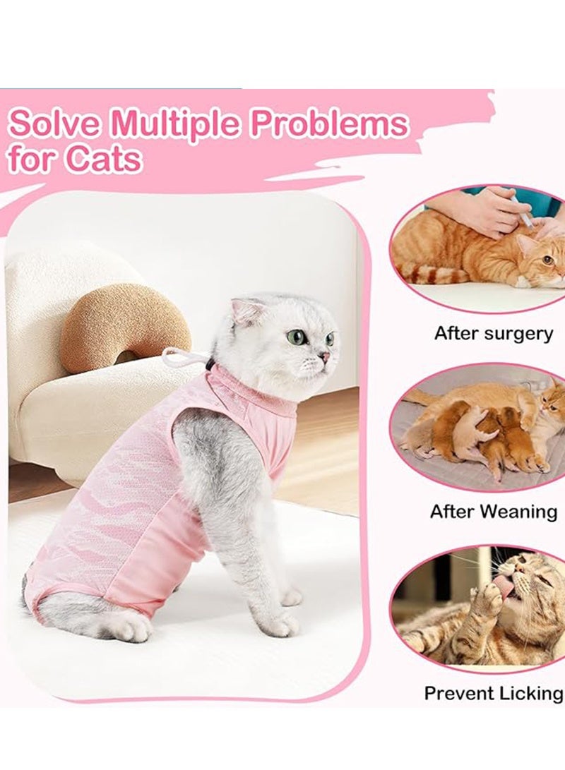 Cat Recovery Suit Cat Onesie for Cats After Surgery, Breathable Cat Surgery Recovery Suit Female for Abdominal Wounds, Kitten Recovery Suit E-Collar Alternative Cat Onesie After Spay Anti Licking - Image 4
