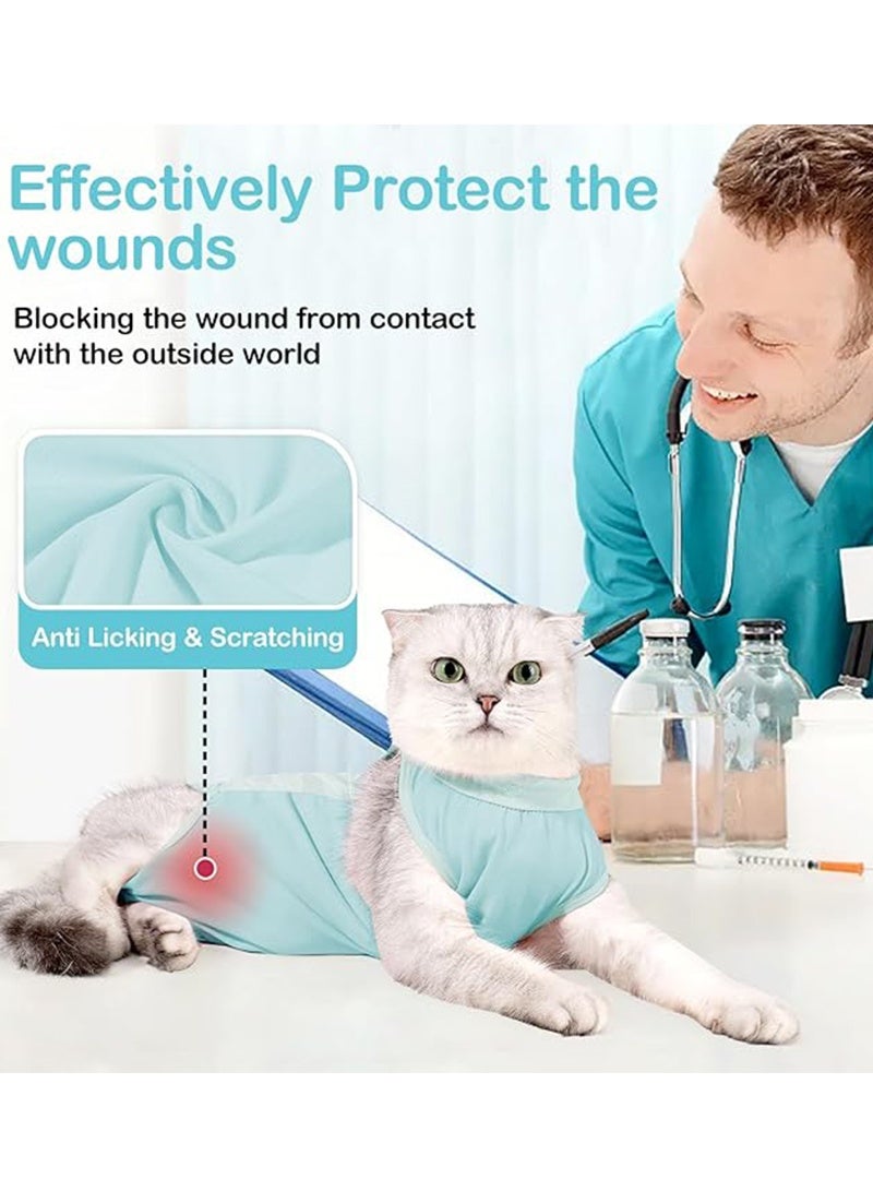 Cat Recovery Suit Cat Onesie for Cats After Surgery, Breathable Cat Surgery Recovery Suit Female for Abdominal Wounds, Kitten Recovery Suit E-Collar Alternative Cat Onesie After Spay Anti Licking - Image 3