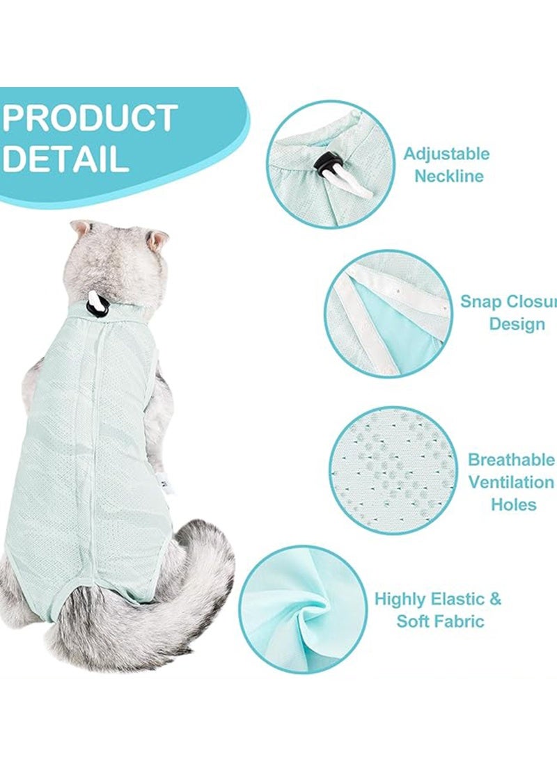 Cat Recovery Suit Cat Onesie for Cats After Surgery, Breathable Cat Surgery Recovery Suit Female for Abdominal Wounds, Kitten Recovery Suit E-Collar Alternative Cat Onesie After Spay Anti Licking - Image 2