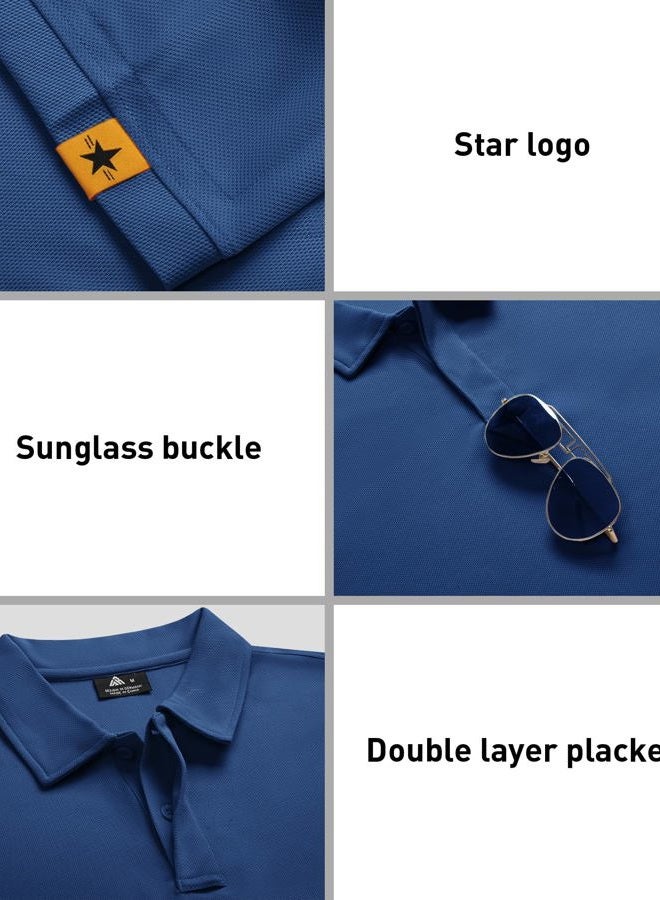 ZITY Men's Short Sleeve Polo T-Shirt, 012-3 Pieces (Black+Blue+Grey), XL - Image 2