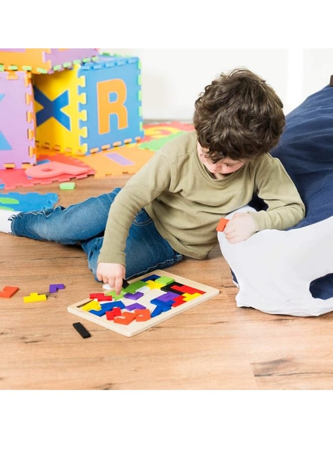 3D Wooden Puzzle Game For Children, Educational Tetris Style Game With Building Blocks - Image 3