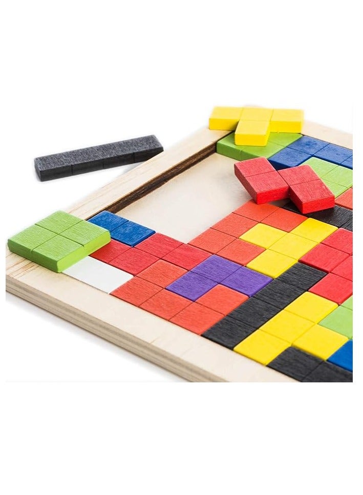 3D Wooden Puzzle Game For Children, Educational Tetris Style Game With Building Blocks - Image 4