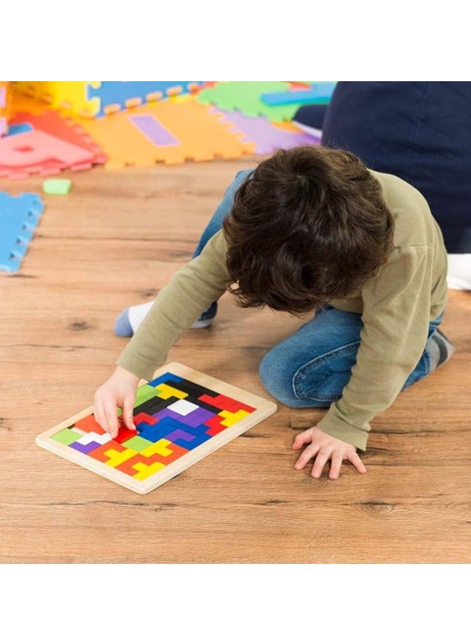 3D Wooden Puzzle Game For Children, Educational Tetris Style Game With Building Blocks - Image 5