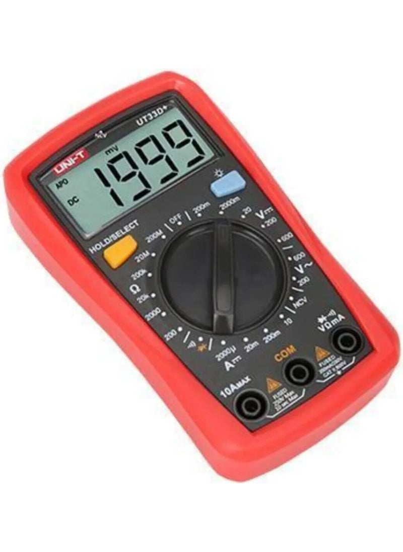 UNI-T - UT33D+ 600V UT33+ Series 10A Digital Multimeter UT-33D+ Ut 33D+ - Image 1