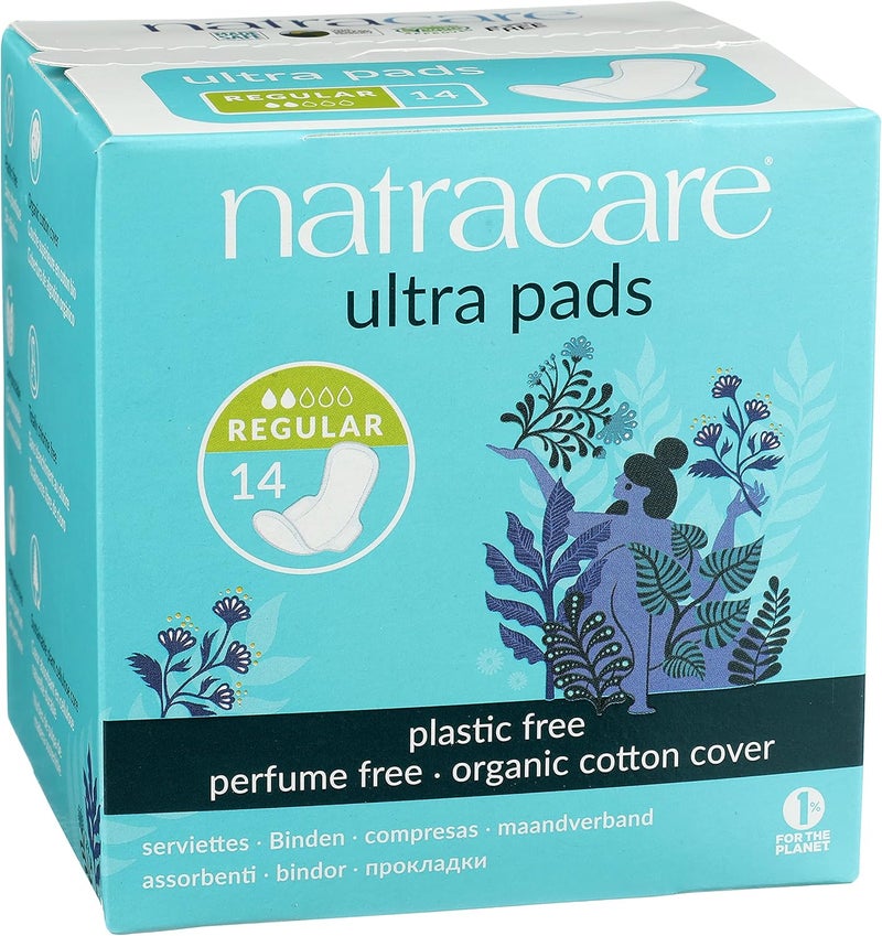 NATRACARE Organic And Natural Ultra Pads with Wings Regular - 2 x Packs of 14 (28 Pads) - Image 2