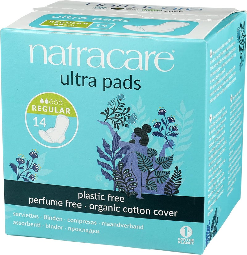 NATRACARE Organic And Natural Ultra Pads with Wings Regular - 2 x Packs of 14 (28 Pads) - Image 3