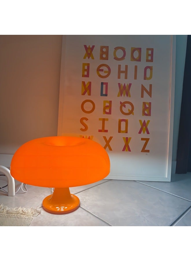 Mushroom Nightlight Table Lamp Nordic Creative Modern Simple Ins Style Personality High Beauty Value Bedroom Italian Design-Color:orange Red-Dimensions:Light Bulb [USB]] - Image 2
