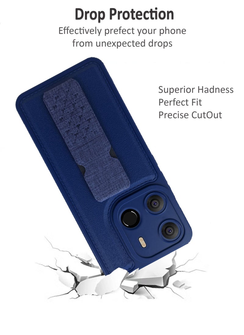Waldic - Stylish Silicone Case Cover With Magnetic Hand holder For Tecno Spark Go 2023 - Blue - Image 1