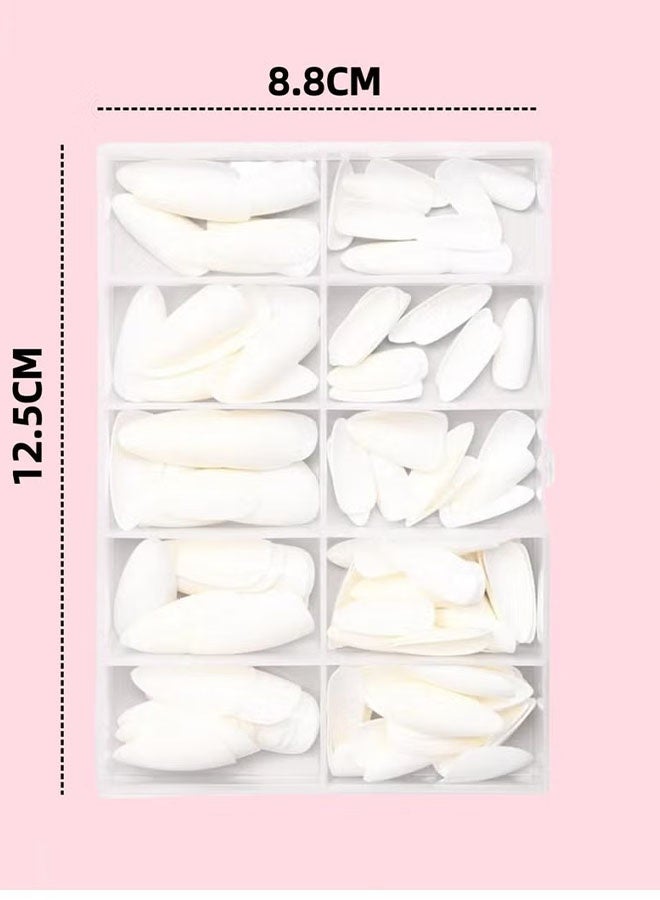 Happy D 240 false nail patches, almond-shaped press-on nails, ABS full-cover nail stickers suitable for women, suitable for daily use, parties, and weddings (milky white and red) - Image 3