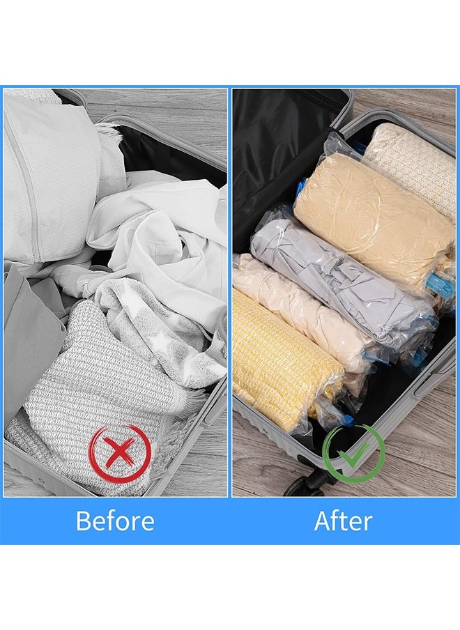 Beauenty 12 Pack Vacuum Storage Bags, Reusable Roll Up Compression Bags, 35X50cm Medium Vacuum Storage Bags for Travel,Space Saving Storage Packing Bags for Suitcases, No Pump or Vacuum Needed  - Image 5