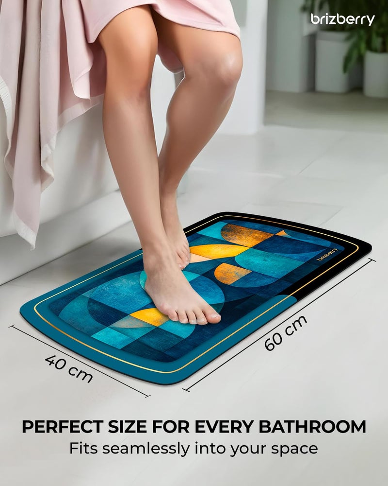 Brizberry Quick-Dry Non-Slip Bath Mat, Easy to Clean, Durable, Anti-Skid Rug, Door, Floor mat, Water Soaking Absorbent Mat for Bathroom, Kitchen, Home, Office 40x60cm (Design 6) - Image 3