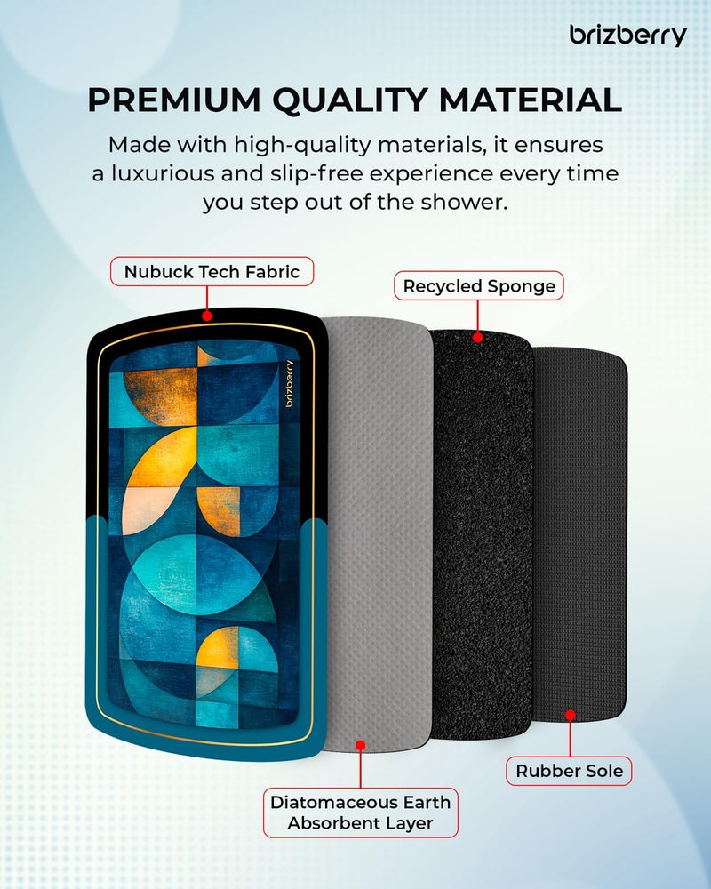 Brizberry Quick-Dry Non-Slip Bath Mat, Easy to Clean, Durable, Anti-Skid Rug, Door, Floor mat, Water Soaking Absorbent Mat for Bathroom, Kitchen, Home, Office 40x60cm (Design 6) - Image 5