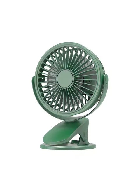 Portable Noiseless Desk Fan, Small and Compact Desk Fan with 3 Speeds Green and Battery