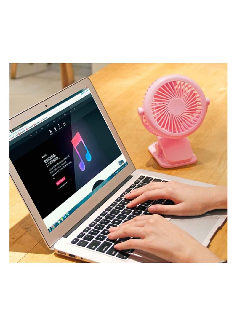 Generic - Portable Noiseless Desk Fan, Small and Compact Desk Fan with 3 Speeds Green and Battery - Image 1