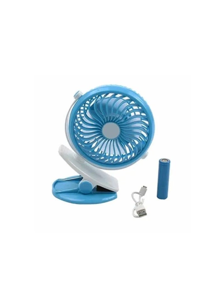 Generic - Portable Noiseless Desk Fan, Small and Compact Desk Fan with 3 Speeds Green and Battery - Image 1