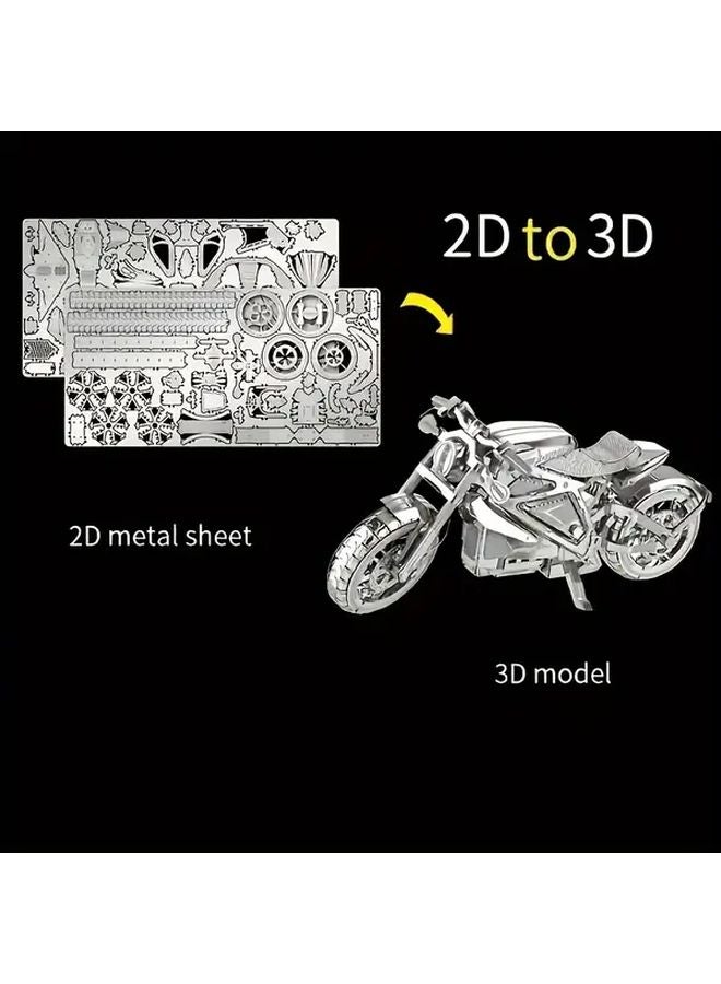 DIY Metal Motorcycle Model 3D Puzzle Creative Off Road Toy Craft Home Decoration Gift - Image 5